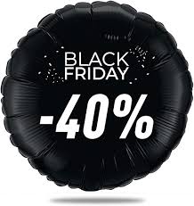 Svart och Röd Black Friday Ballong - 46 cm