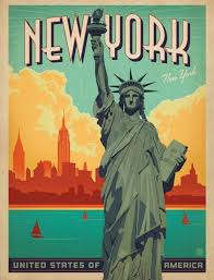 Fabulous Affisch: Vintage New York Resor Art Deco