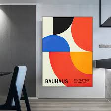 Modern Bauhaus Abstrakt Affisch - Geometri & Linjer