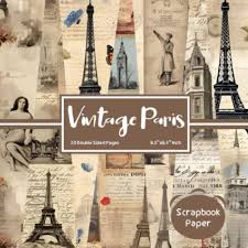 Vintage Paris Scrapbookpapper: Dubbel-Sidigt Pappersset för Kreativa Projekt